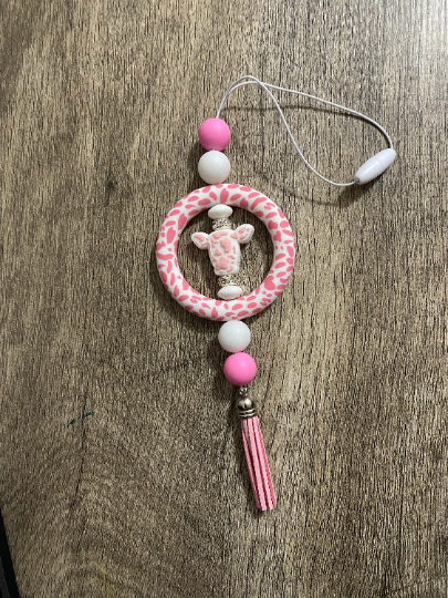 Pink Cow Car Charm